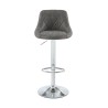 Lot de 2 tabourets MATT en PU gris avec pieds argenté