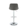 Lot de 2 tabourets MATT en PU gris avec pieds argenté
