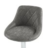 Lot de 2 tabourets MATT en PU gris avec pieds argenté