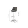 Lot de 2 tabourets MATT en PU gris avec pieds argenté