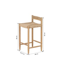 Lot de 2 tabourets de bar TEVA hauteur d'assise 65 cm