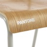 Lot 2 chaises de bar PANTONE beige sable et placage frêne pieds métal