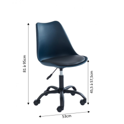 Chaise de bureau à roulettes PANTONE bleu nuit