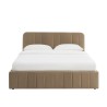 Lit coffre SIMI velours marron 160x200 sommier inclus