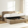 Lit coffre SIMI velours marron 160x200 sommier inclus