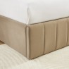 Lit coffre SIMI velours marron 160x200 sommier inclus
