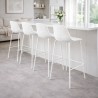 Lot de 4 tabourets de bar perforés LOKI blancs