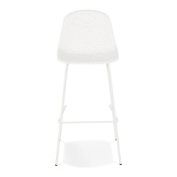 Lot de 4 tabourets de bar perforés LOKI blancs