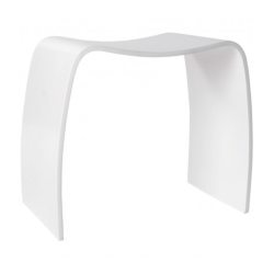 Lot de 2 tabourets bas MOJO en bois blanc sur fond blanc