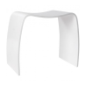Lot de 2 tabourets bas MOJO en bois blanc sur fond blanc