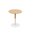 Packshot table d’appoint ronde DILA H45 bois finition naturelle et métal blanc fond neutre